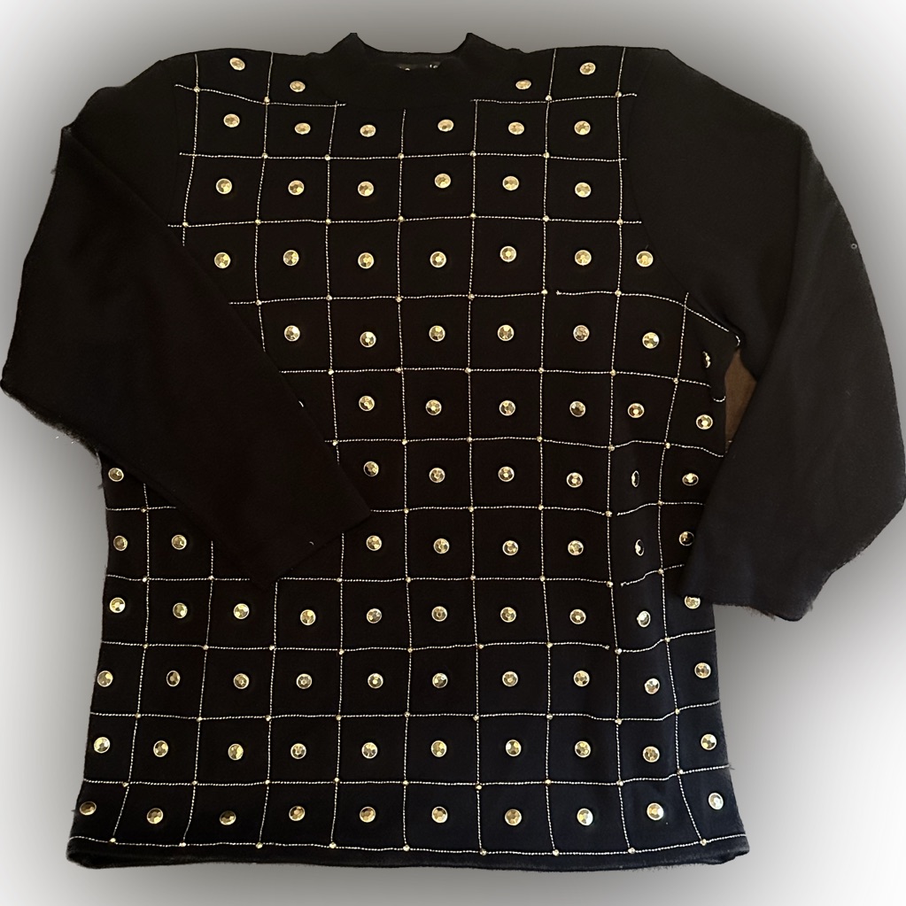 Swanky Sweater  Womens 1x Embellished